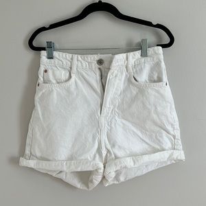 Zara white mom shorts